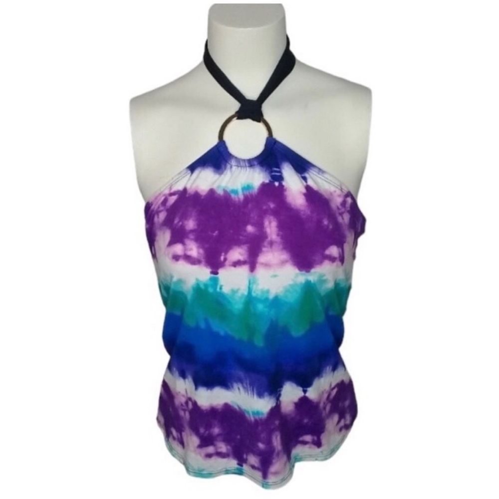 La Blanca Swim Tankini Top Only with Halter Tie and Ring Front Size 6